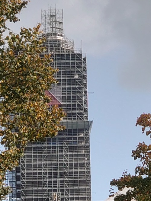 Zoomed photo of Dom Tower in Utrecht, Netherlands | image tagged in netherlands | made w/ Imgflip meme maker