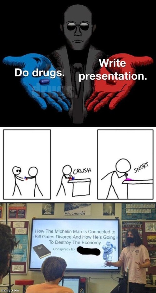 lol | Do drugs. Write presentation. | image tagged in bloody,emo,lesbian,polar bear,front page,reddit | made w/ Imgflip meme maker