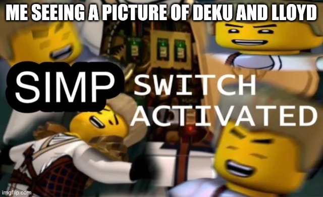 Simp switch activated | ME SEEING A PICTURE OF DEKU AND LLOYD | image tagged in simp switch activated | made w/ Imgflip meme maker
