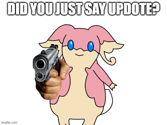 Audino with a gun | image tagged in audino with a gun | made w/ Imgflip meme maker