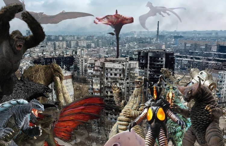 High Quality Kaiju battle of the century Blank Meme Template