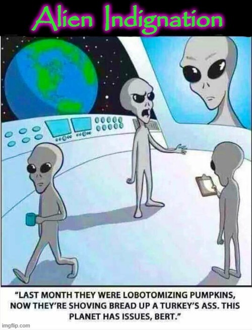 Indignant Aliens | image tagged in extraterrestrial | made w/ Imgflip meme maker