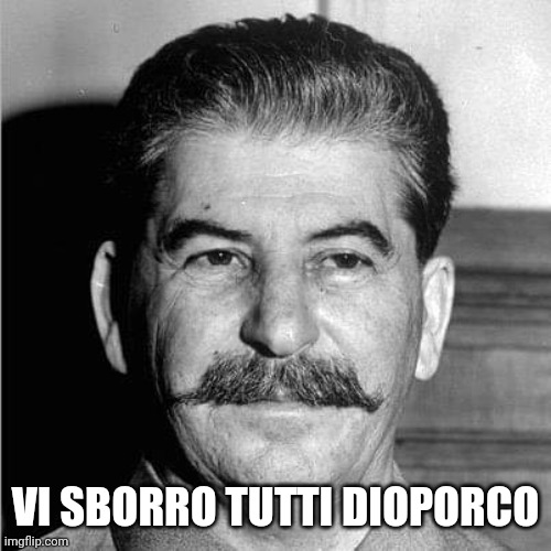 Ghesboro dioporco Stalin | VI SBORRO TUTTI DIOPORCO | image tagged in ghesboro dioporco stalin | made w/ Imgflip meme maker