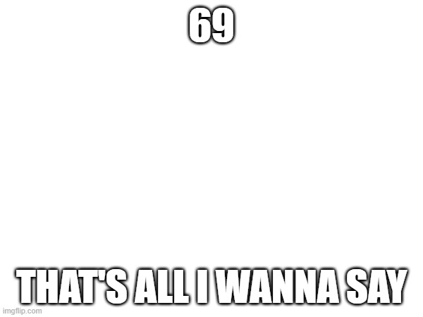 69; THAT'S ALL I WANNA SAY | made w/ Imgflip meme maker