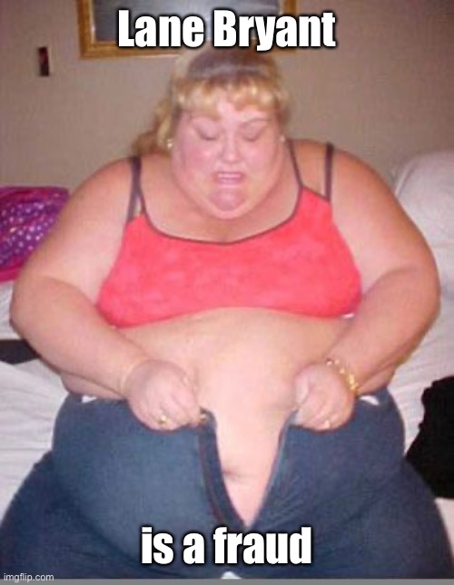 Fat lady pants | Lane Bryant is a fraud | image tagged in fat lady pants | made w/ Imgflip meme maker