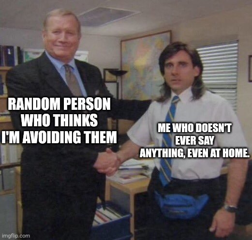 I'm pretty Quiet | RANDOM PERSON WHO THINKS I'M AVOIDING THEM; ME WHO DOESN'T EVER SAY ANYTHING, EVEN AT HOME. | image tagged in the office congratulations,quiet,quiet kid | made w/ Imgflip meme maker
