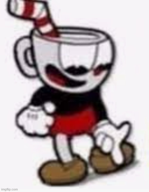 cuphead pointing down | image tagged in cuphead pointing down | made w/ Imgflip meme maker