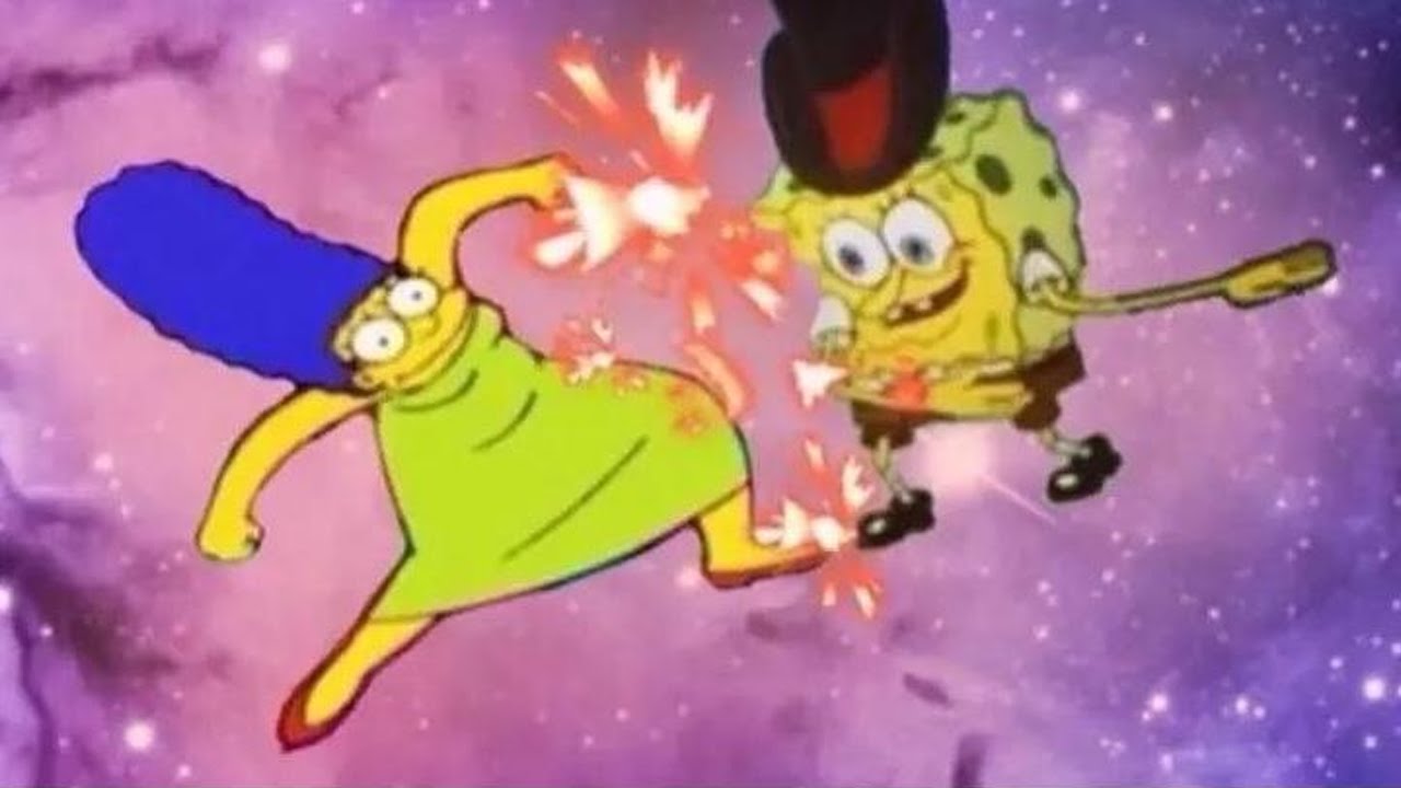 High Quality Krump Marge vs Rattling Spongebob Blank Meme Template