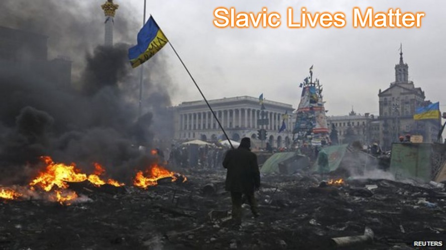 No Justice, No Peace |  Slavic Lives Matter | image tagged in no justice no peace,slavic,slm,blm,ukraine | made w/ Imgflip meme maker