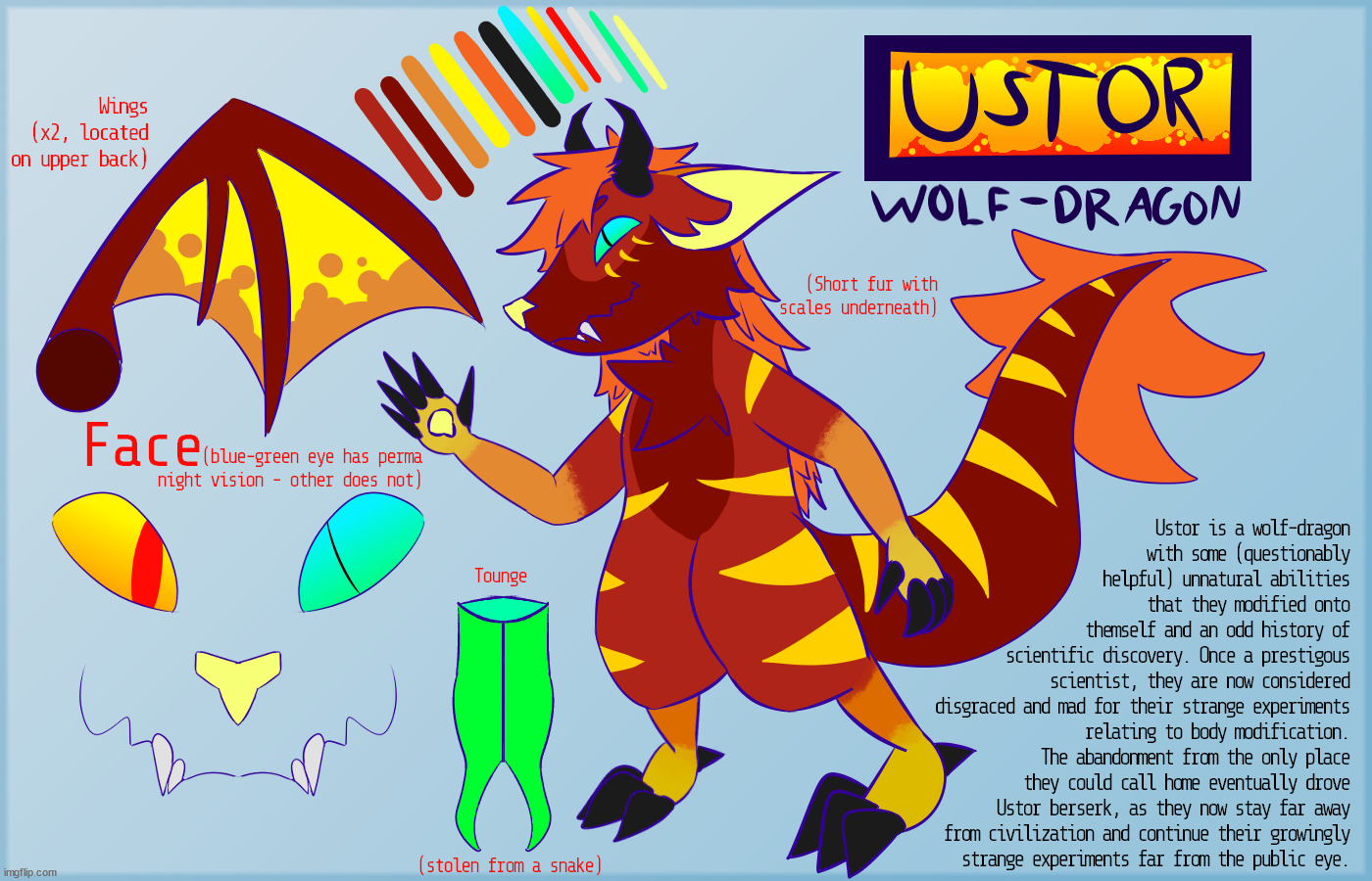 re-designed/re-made an old character of mine, Ustor (my art and character) | image tagged in furry,art,drawings | made w/ Imgflip meme maker