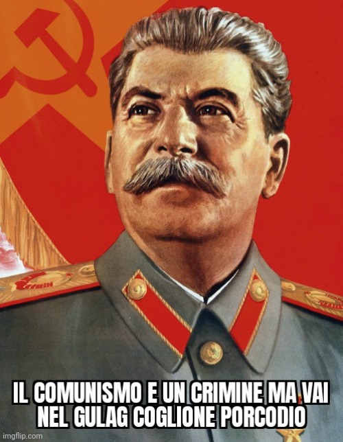 Stalin is good person | image tagged in stalin,giga chad | made w/ Imgflip meme maker