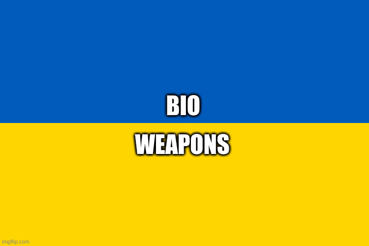 Ukrainian Flag | BIO; WEAPONS | image tagged in ukrainian flag | made w/ Imgflip meme maker