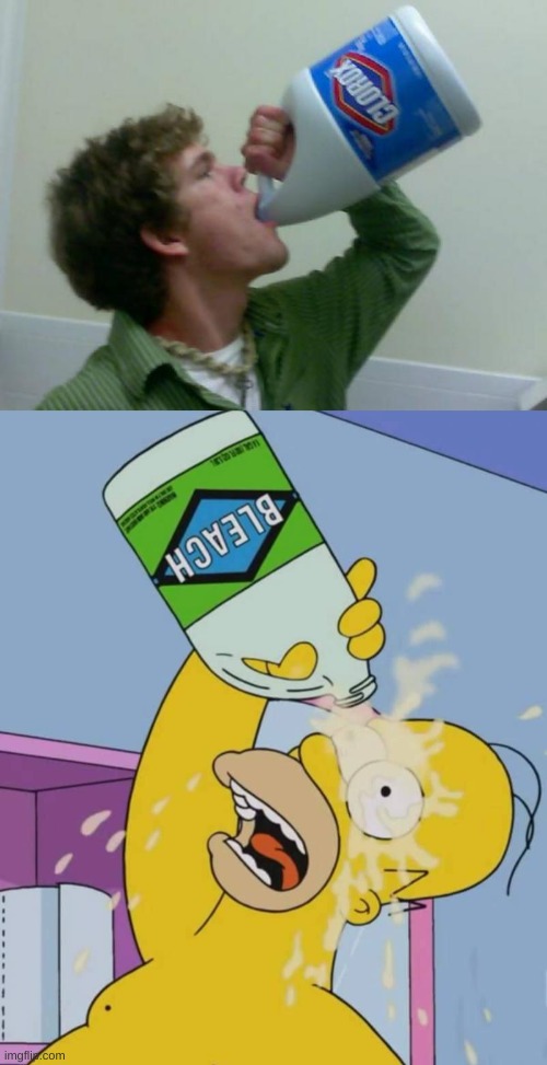 image tagged in drink bleach,homer with bleach | made w/ Imgflip meme maker