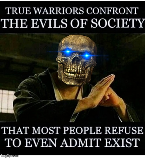 True Warriors confront | image tagged in skeletor | made w/ Imgflip meme maker