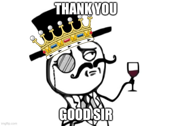Like a Sir | THANK YOU GOOD SIR | image tagged in like a sir | made w/ Imgflip meme maker