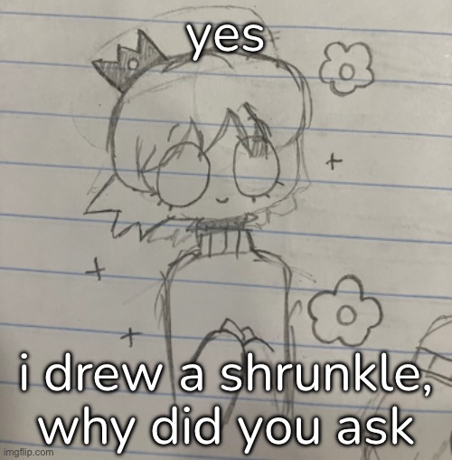 (Original picture in comments) | yes; i drew a shrunkle, why did you ask | made w/ Imgflip meme maker