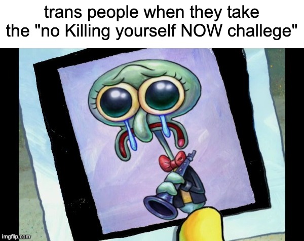 Zad Skidword | trans people when they take the "no Killing yourself NOW challege" | image tagged in zad skidword | made w/ Imgflip meme maker