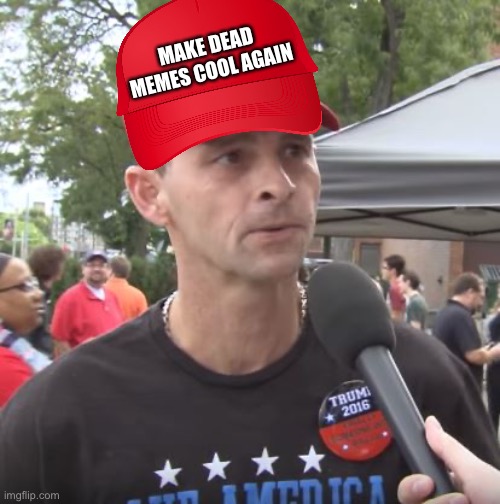 Trump supporter | MAKE DEAD MEMES COOL AGAIN | image tagged in trump supporter | made w/ Imgflip meme maker