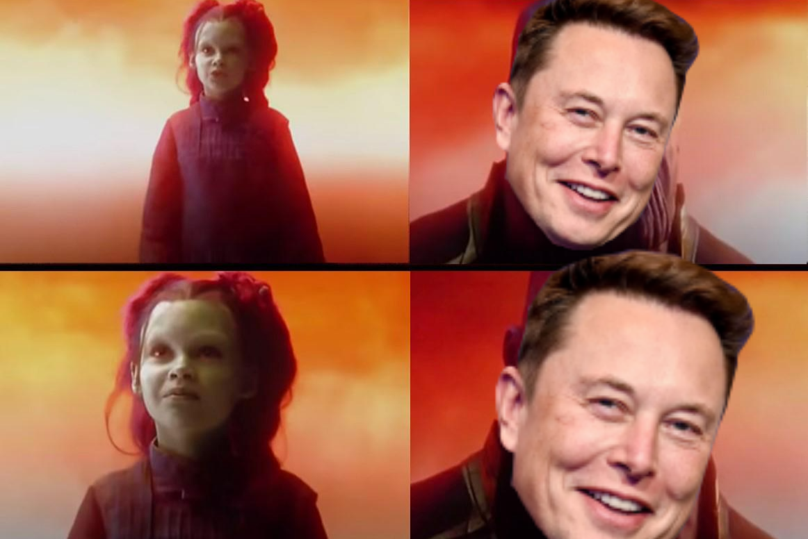 High Quality Elon Musk Thanos what did it cost Blank Meme Template