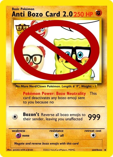 Anti Bozo Card 2.0 Blank Meme Template