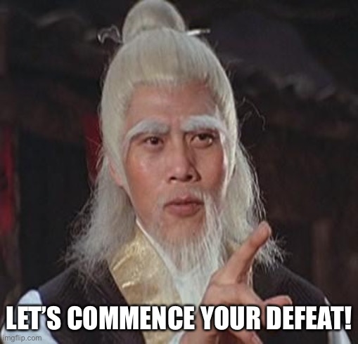 Wise Kung Fu Master | LET’S COMMENCE YOUR DEFEAT! | image tagged in wise kung fu master | made w/ Imgflip meme maker