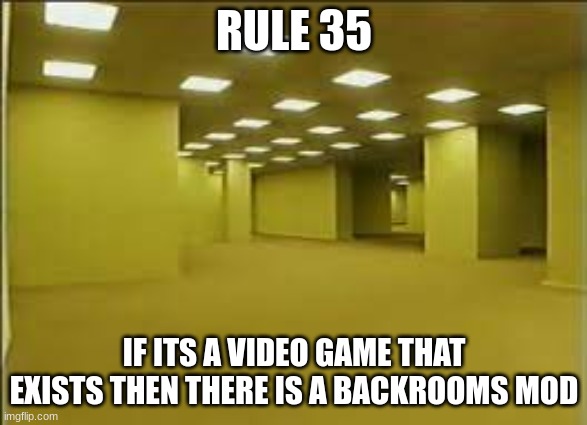 RULE 35; IF ITS A VIDEO GAME THAT EXISTS THEN THERE IS A BACKROOMS MOD | made w/ Imgflip meme maker