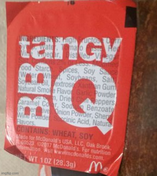 McDonald's BBQ sauce | image tagged in mcdonald's bbq sauce | made w/ Imgflip meme maker