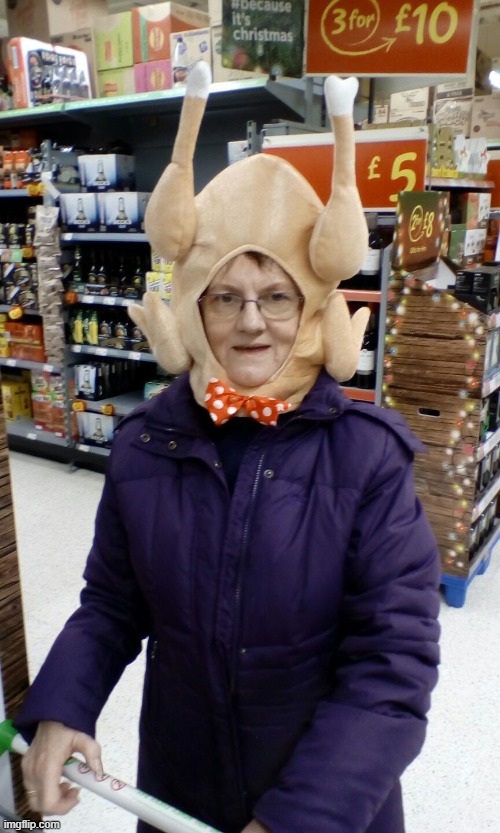 Crazy Lady Turkey Head | image tagged in crazy lady turkey head | made w/ Imgflip meme maker