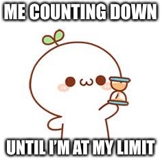 real | ME COUNTING DOWN; UNTIL I’M AT MY LIMIT | made w/ Imgflip meme maker