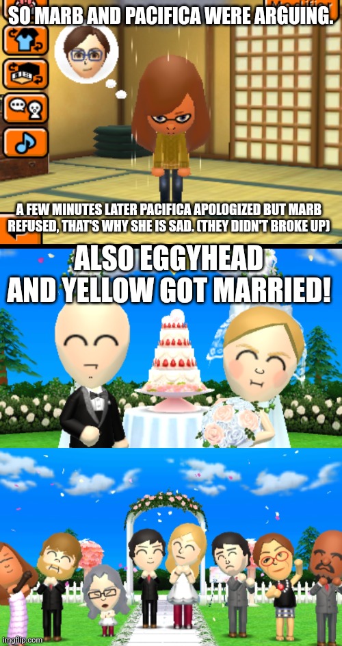 An example of how life can be easy and tough sometimes | SO MARB AND PACIFICA WERE ARGUING. A FEW MINUTES LATER PACIFICA APOLOGIZED BUT MARB REFUSED, THAT'S WHY SHE IS SAD. (THEY DIDN'T BROKE UP); ALSO EGGYHEAD AND YELLOW GOT MARRIED! | made w/ Imgflip meme maker