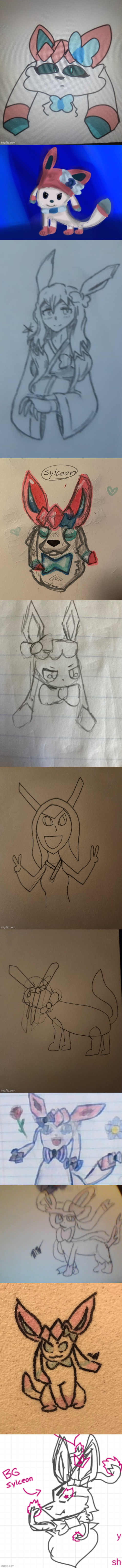 arts | image tagged in sylceon drawn by opal_drawz,sylceon drawn by blue,sylceon drawn by shadow skul,sylceon drawn by cinderace,sylceon drawn by yoine | made w/ Imgflip meme maker