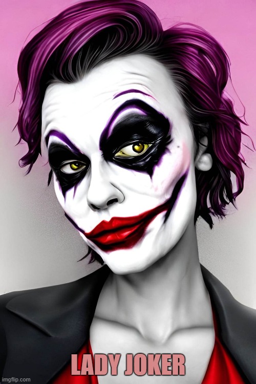 Lady Joker/Transgender JokerTake Your Pic. Pardon The Pun. | LADY JOKER | image tagged in lady joker,joker,transgender joker | made w/ Imgflip meme maker