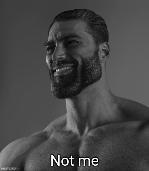 Giga Chad | Not me | image tagged in giga chad | made w/ Imgflip meme maker