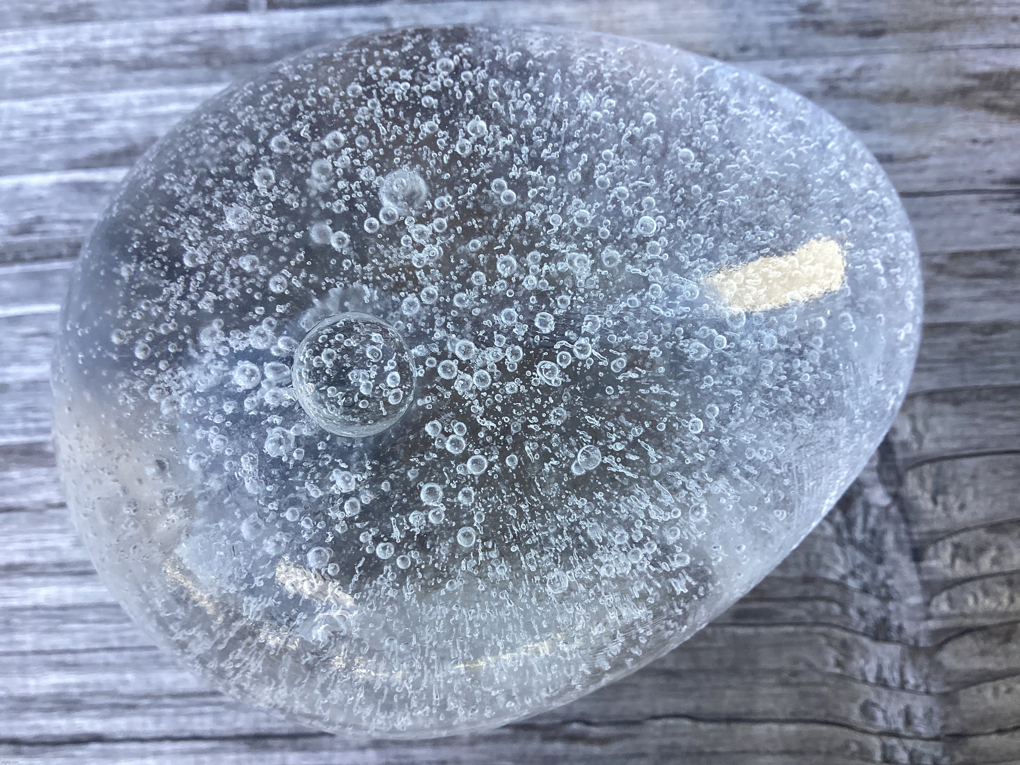 A water balloon that I froze outside last night, very pretty | image tagged in share your own photos | made w/ Imgflip meme maker