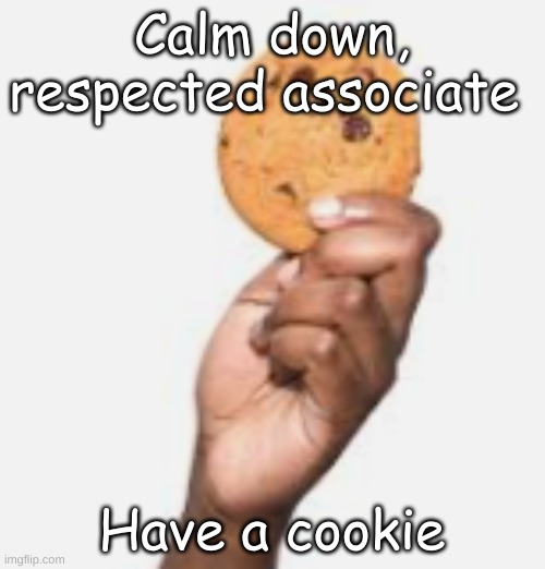 Calm down, respected associate Have a cookie | made w/ Imgflip meme maker