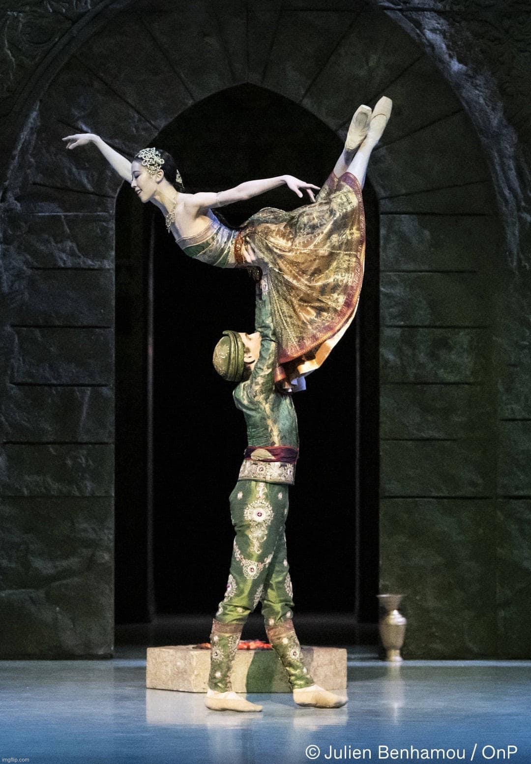 Sae Eun Park and Paul Marque in Nureyev’s production of La Bayad | image tagged in sae eun park and paul marque in nureyev s production of la bayad | made w/ Imgflip meme maker