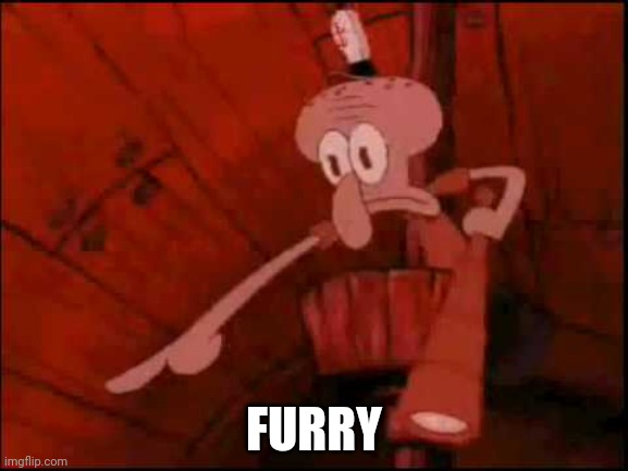 Tomfoolery | FURRY | image tagged in squidward pointing | made w/ Imgflip meme maker