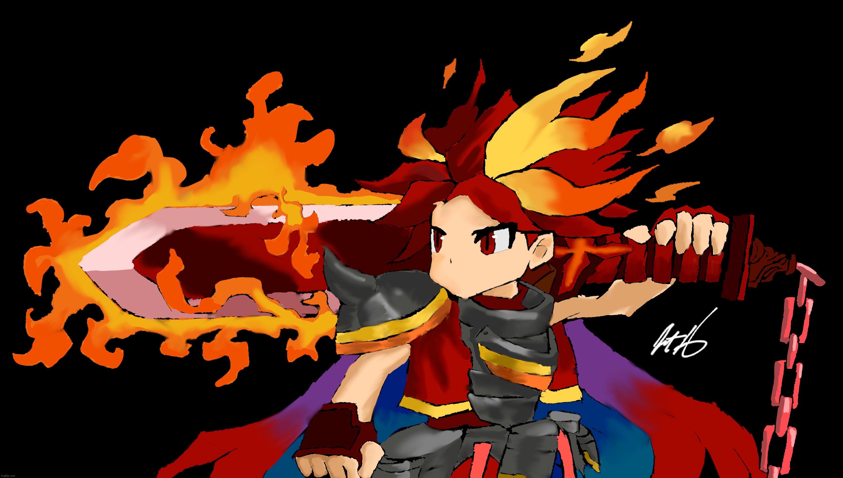 Fire King Vargas | image tagged in brave frontier,drawing,digital art | made w/ Imgflip meme maker