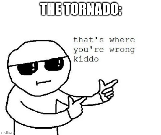 That's where you're wrong kiddo | THE TORNADO: | image tagged in that's where you're wrong kiddo | made w/ Imgflip meme maker