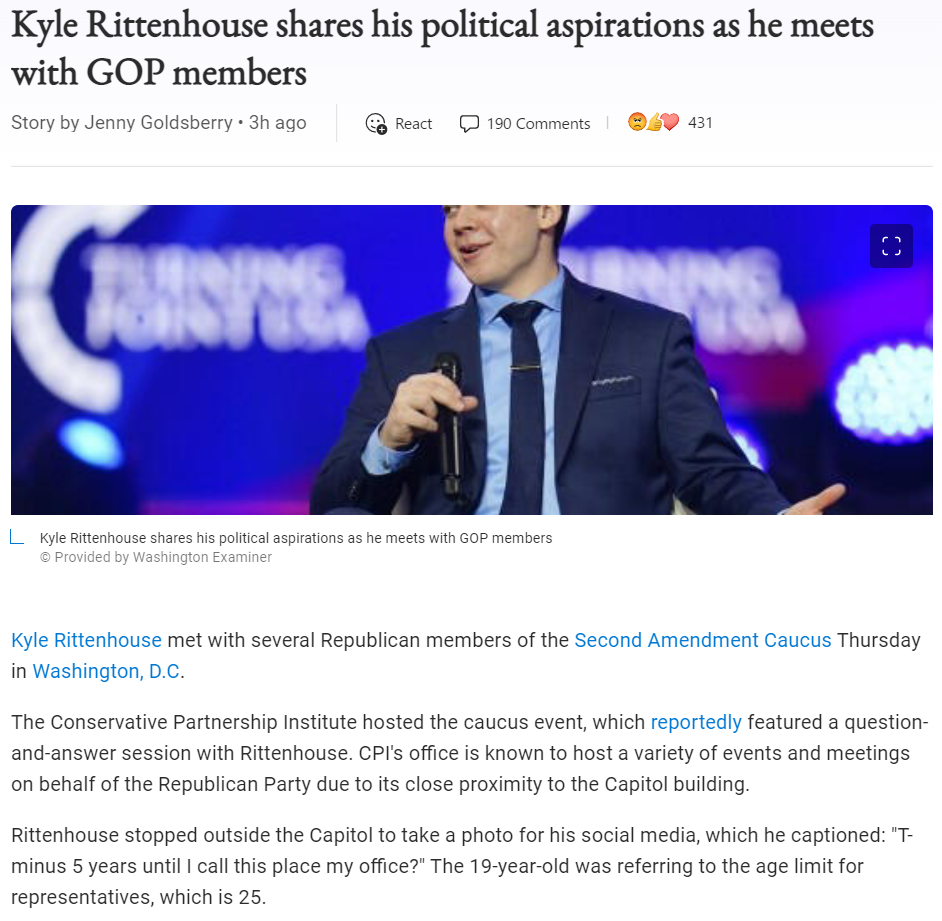 Kylie Rittenhouse political aspirations Blank Meme Template