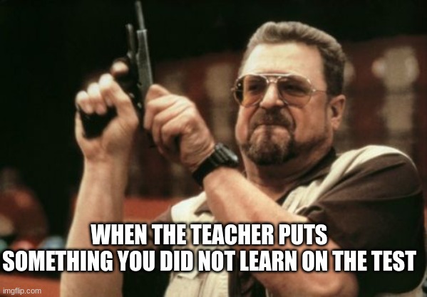 facts | WHEN THE TEACHER PUTS SOMETHING YOU DID NOT LEARN ON THE TEST | image tagged in memes,am i the only one around here | made w/ Imgflip meme maker