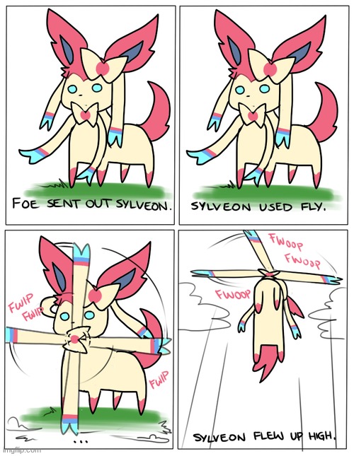 Sylveon's flying! | image tagged in sylveon,fly,pokemon | made w/ Imgflip meme maker
