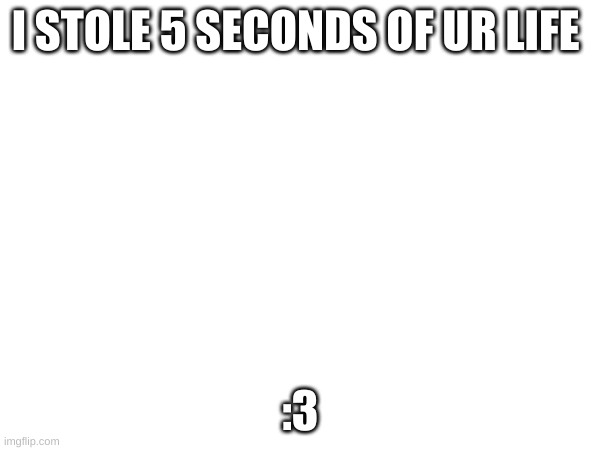 what An waste | I STOLE 5 SECONDS OF UR LIFE; :3 | image tagged in funny | made w/ Imgflip meme maker