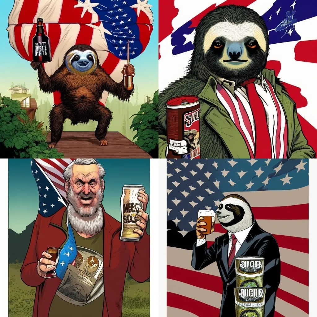 High Quality Vice-President sloth drinks malt beer Blank Meme Template