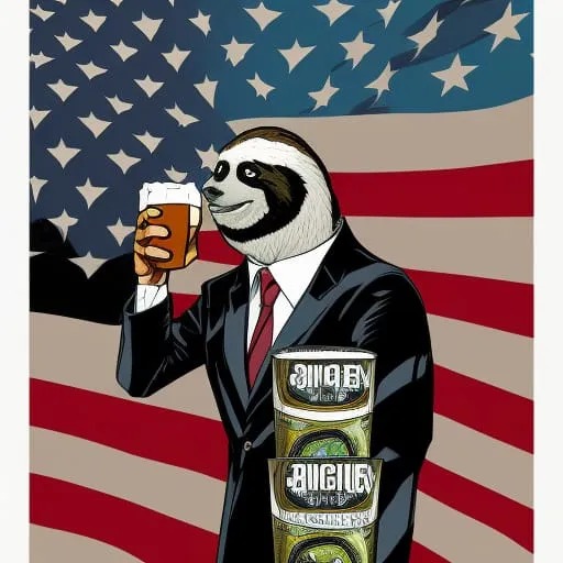 High Quality Vice-President sloth drinks malt beer Blank Meme Template