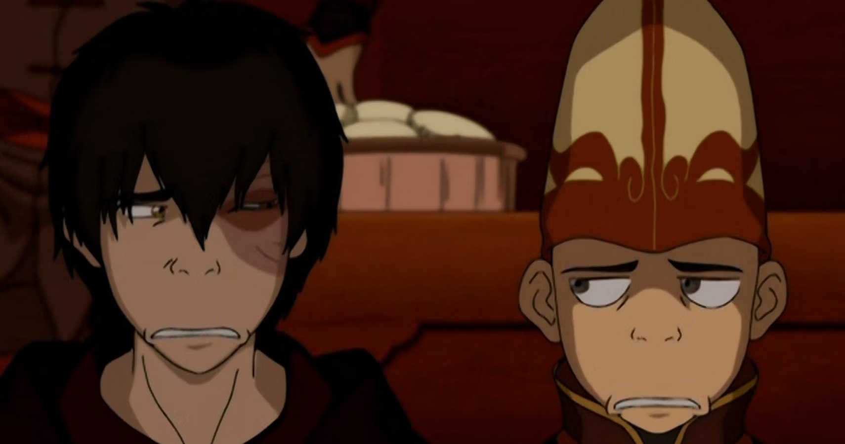 Zuko and Aang looking at each other Blank Meme Template