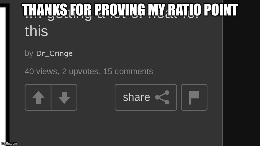 Now im a rich mf | THANKS FOR PROVING MY RATIO POINT | made w/ Imgflip meme maker