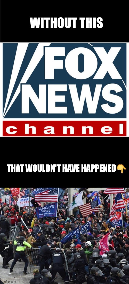 WITHOUT THIS THAT WOULDN'T HAVE HAPPENED? | image tagged in fox news,cop-killer maga right wing capitol riot january 6th | made w/ Imgflip meme maker