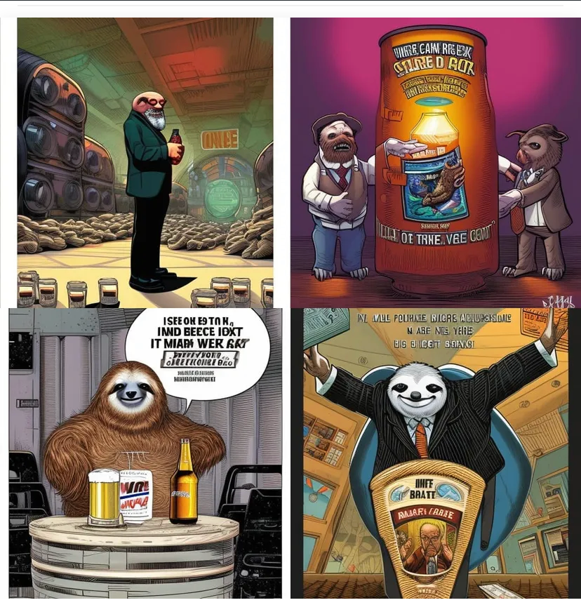 High Quality Sloth malt beer corruption scandal Blank Meme Template