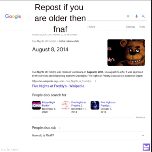 reposgt | image tagged in fnaf,older than fnaf | made w/ Imgflip meme maker